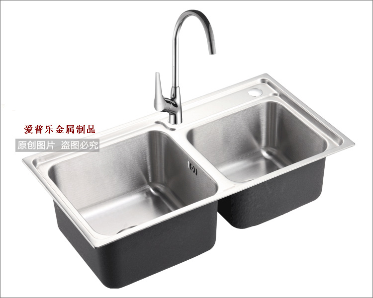 【爱普乐304不锈钢水槽双槽 一体成型 厨房洗菜盆套餐 7038】价格,厂家,图片,水槽,中山市爱普乐金属制品-